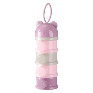 Guillala Doseuse à Poudre De Lait Boîte Doseuse De Lait en Poudre Bébé 4 Compartiments Distributeur De Bébé Poudre De Lait Boîte Doseuse à Poudre De Lait Bébé Séparable Empilable, Rose (Before Long, neuf)