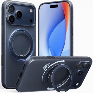 TORRAS Coque iPhone 17 Pro: 360&deg; Ostand O3 Fitness, [Compatible avec MagSafe], [Support Flexible], [Force magn&eacute;tique N&deg;1], [Protection Militaire certifi&eacute;e], Bleu (TORRAS Direct, neuf)