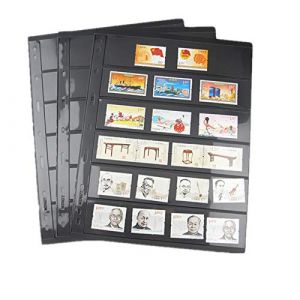 MUROAD Lot de 10 feuilles de timbres pour classeur à timbres, 6 pages pour collectionneurs, lot professionnel (6 lignes) (muroad, neuf)
