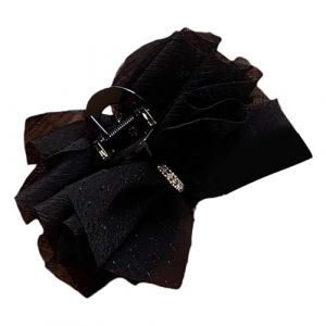 Hogvinnatil Grand clip en mousseline de soie clip d'arc en mousseline de soie grande forte prise non slip de coiffeur griffe blanche ou noire pour cheveux &eacute;l&eacute;gants pour cheveux fins &eacute;pais (rivtandt, neuf)