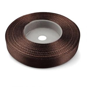Netuno 1x ruban de satin marron foncé 12mm x 32m rouleaux de ruban satin ruban décoratif ruban tissu ruban de décoration ruban satin pour emballages cadeaux bricolage mariage anniversaires artisanat (netuno, neuf)