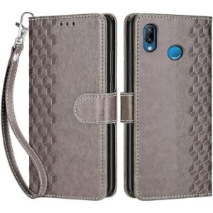 Coque pour Huawei P20 Lite, Coque Huawei Nova 3e, Etui Protection Housse Premium Cuir de Portefeuille en Cuir Fermeture Magnétique Flip Case pour Huawei P20 Lite/Huawei Nova 3e Coque(Gris) (DIKAS, neuf)
