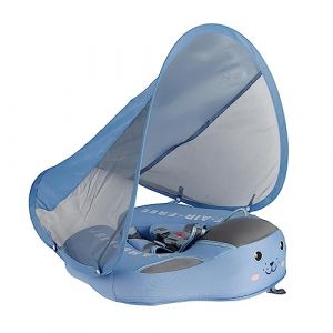 Dubbulon Bouet Piscine B&eacute;b&eacute;, Bouee Bebe avec Pare Soleil, Pas Gonflage Bouee Bebe, Flotteurs Piscine avec S&eacute;curit&eacute;, Anneau Flotteur Piscine, Accessoires Piscine pour Enfant 3 &Agrave; 24 Mois (Dubbulon, neuf)