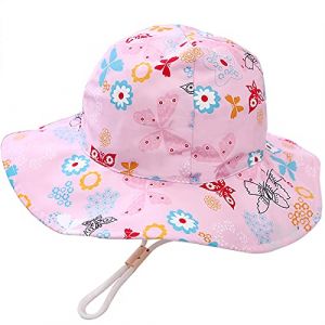 Malaxlx Unisexe Bob Bébé Chapeau de Soleil Papillon Rose Chapeau de Pêcheur Nourrisson Chapeaux de Seau Chapeau de Plage Visière pour 6-12 Mois Fille Garçon (malaxlx uk, neuf)