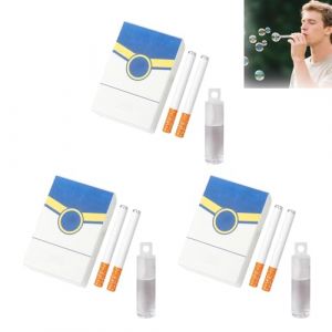 Lot de 3 Machine &agrave; Bulles de Savon pour Hommes et Femmes, Fausse Cigarette Souffleur de Bulles Cigarette &agrave; Bulles Baguettes &agrave; Bulles Jouet Anti-Stress Cadeau pour Mariage Anniversaire (H) (Hboumz, neuf)