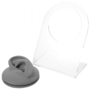 PLAFOPE Mod&egrave;le D&rsquo;Oreille Droite en Silicone Souple avec Support Gris &ndash; Pr&eacute;sentoir pour Boucles D&rsquo;Oreilles, Accessoire D&rsquo;Entra&icirc;nement au Per&ccedil;age D&rsquo;Oreilles, Outil Professionnel pour (Comexs, neuf)