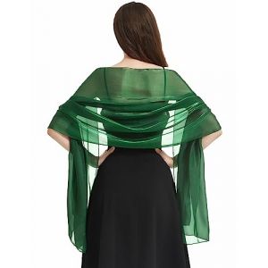 heekpek Chale Femme Mariage &Eacute;charpe Ch&acirc;le &Eacute;tole Mariage Wrap Foulard pour Soir&eacute;e C&eacute;r&eacute;monies F&ecirc;tes Mariage Demoiselles D'honneur, Vert Fonc&eacute;, Taille unique (HKPK, neuf)