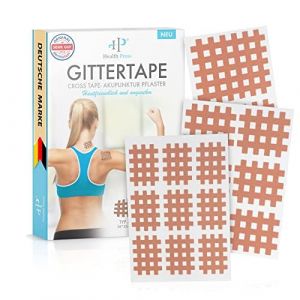 Health Press® Gittertape Cross Tape - Taille de type Mix 134 pièces - Pansements grillagés pour l'acupression - Pansements d'acupuncture avec e-book détaillé (français non garanti) à télécharger - (Onlinebrands GmbH, neuf)