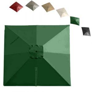 VLKLPZAHAK Rectangle Toile De Rechange pour Parasol Déporté 4x3m Auvent De Rechange Parasol De Jardin avec Air Vent Tissu De Remplacement Parasol 8 Baleines(Green,4x3m (13x9.8ft)) (Run Pu shop, neuf)