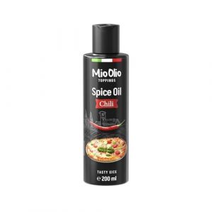 Mioolio 1x200ml huile de piment - Huile d'assaisonnement chaude pour pizza, pâtes, viandes et légumes - Sans graisse de palme, sans conservateurs et sans gluten - Idéale pour cuisiner et assaisonner (Mio-Toppings, neuf)