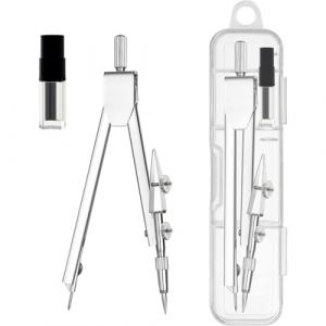 GNALIA 1 Pi&egrave;ce Compas Professionnel Compas &Agrave; R&eacute;glage Rapide Compas Scolaire Compas Scolaire De Pr&eacute;cision Avec 3Pcs Mines De Rechange Pour Compas Pour Dessin Math&eacute;matique (Argent) (Yomkioer, neuf)
