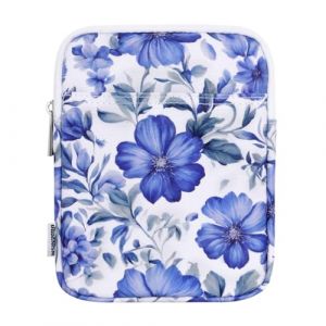 Dadanism 6-7 Pouces Housse Protectrice Pochette Nylon pour 7" Kindle Paperwhite et Kindle Colorsoft Signature Edition, 6" K-indle 11e Gén, Sac de Transport pour K-indle Oasis E-Reader, Fleur Bleue (Buyjoyful, neuf)