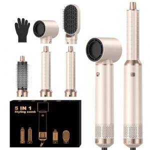Air Brush 5 en 1 Air Styler Pro 5 in 1 Seche Cheveux 5 en 1 Avec Seche Cheveux Boucleur, Airbrush Cheveux, Brosse Lissante, airbrush 5 en 1 5 en 1 Pour S&eacute;cher, Boucler, Lisser (SHUANG DING XIN, neuf)