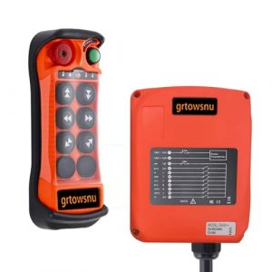 Télécommande de grue sans fil à 6 boutons 12V 24V pour pont roulant Pont roulant Grue à portique Grue industrielle Palan électrique Emetteur et récepteur radio (Factory-Direct Company, neuf)