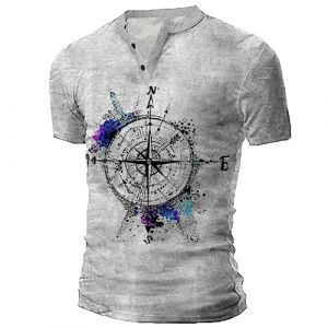 Homme Henley T-Shirts à Manches Courtes Col Tunisien Boutons Coton Décontractée Slim Fit Chemises en Coton T-Shirt Respirant Haut d'extérieur Fitness Tee Shirt Vetement Homme Solde (⭐⭐⭐⭐⭐AEGJEGVD(5-15 jours Arrivé), neuf)