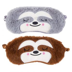 Masque Pour Les Yeux De Sommeil 2Pcs, Masque Pour Les Yeux Paresseux, Masque Pour Les Yeux Animal Mignon, Masque Pour Les Yeux Occultant, Masque Pour Les Yeux Doux Cr&eacute;atif Mignon (OLIVE BELL, neuf)