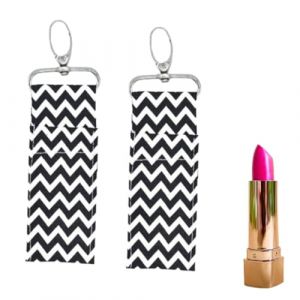 2pcs rouge à lèvres titulaire trousseau, chapsticks titulaire baume à lèvres titulaire pochette sac en métal porte-clés pour Voyage transporter (Noir) (Julianne-EU, neuf)