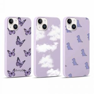 Yoedge 3 Pi&egrave;ces Coque pour iPhone 14 / iPhone 13 6,1", Ultra Fine Souple Silicone avec Aesthetic Design Motif Papillon &Eacute;tui pour Femmes, Antichoc Anti-Rayures Bumper Protection Housse pour iPhone 13 (Lei Xiao, neuf)