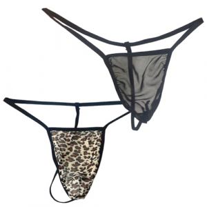 ROKZELT 2pcs String Homme, String Ficelle, Grande Taille String Homme Sexy Serpentine Hot Mini Tanga Taille Basse Bikini Strings Ficelle Ouverte String de Bain Slip Chic T-Back sous-v&ecirc;tement (ZHANG GUOQIANG SHOP, neuf)