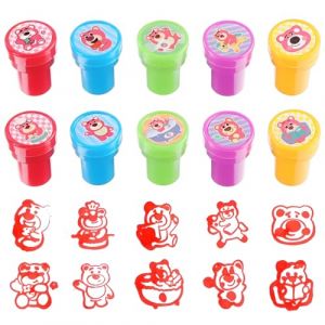 YUPZAR Ensemble de 10 tampons auto-encreurs, motif fraise, tampons jouets en plastique mignons, pour r&eacute;compenses scolaires, petits cadeaux de f&ecirc;te, pr&eacute;sents pour les anniversaires d'enfants (Olen Olesjame O&Uuml;, neuf)