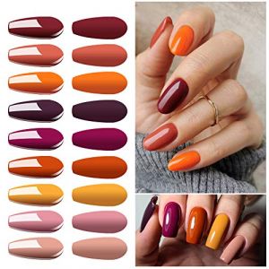 Vishine Vernis Gel Semi Permanent, UV LED Vernis à Ongles Soak Off Lot 12 Couleurs Orange Jaune Nail Gel Polish Base Top Coats Matte Top Coats 8ml (ChicChicYou, neuf)