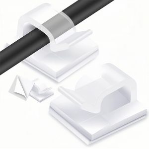 70 Pièces Attache Câble Adhésif Transparent, Clip Câble pour Gestion de Câbles de Bureau et Maison, Support Câble Mural pour Organisation et Fixation, Convient pour Éclairage et Décorations, FHISKUNYU (BUIA MORAVIA, neuf)