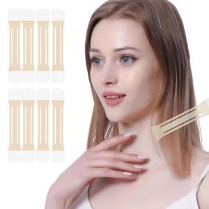Lot de 48 bandes de cou invisibles pour le cou, levage instantané, bandes de serrage (8 bandes de couleur peau + 40 bandes de rechange) (Tkukkwr, neuf)