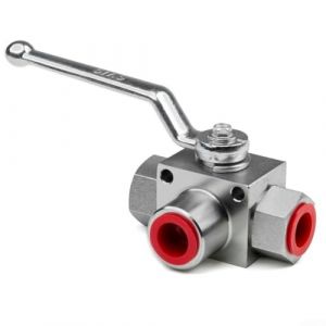 Vanne à bille hydraulique à 3 voies NPT12 7250 PSI pour applications critiques (NPT3/8) (MifinABC, neuf)