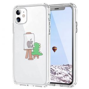 Tybiky Coque de protection pour iPhone 16 Pro - Motif pomme cr&eacute;ative - Coussin d'air - Anti-rayures - TPU - Anti-chocs - En silicone - Avec airbag - Vert - Mur couleur dinosaure (Tybaker, neuf)