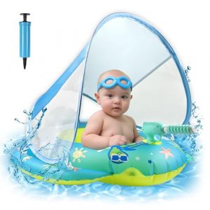 YYAQZD Flotteur de Piscine pour Bébé, Bouee Bebe avec Pare Soleil, Bouée Enfant Piscine Bouee, Bouée Gonflable pour Enfants Anneau de Natation, Bouee Bebe Piscine pour Enfants de 6 à 36 Mois (SuMeiLing, neuf)