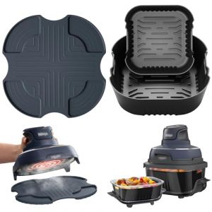 Dictien Moule Silicone Air Fryer pour Ninja CRISPi FN101EU, Plat Airfryer pour Ninja CRISPi, Accessoires friteuse &agrave; air avce Silicone Moule & - Tapis (Hope budding, neuf)