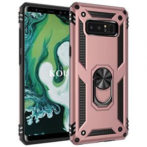 KOUYI Coque pour Samsung Galaxy Note 8,Double Couche Renforc&eacute;e D&eacute;fense Militaire Anti-Chute Bumper TPU Silicone Antichoc Armure Housse Etui avec Anneau Support pour Samsung Galaxy Note 8 (Or Rose) (LiHondar, neuf)