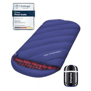KingCamp Sac de Couchage XXL 3-4 Saisons Flanelle de Coton Extra Large 220 x 100 cm pour Adultes Extr&ecirc;me -9℃ Compact Portable Confortable Professionnel Chaud pour Camping Randonn&eacute;e Ext&eacute;rieur Int&eacute;rieur (KingCamp EU, neuf)