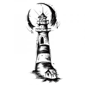 10 Images Tatouages Temporaires Autocollants De Tatouage Ephemere Temporaire De L'Autocollant De Tatouage Ephemere Imperm&eacute;able Phare Noir Et Blanc (PEKNUX, neuf)