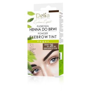 Delia Cosmetics Coloration des sourcils en poudre - Herbes naturelles et couleur - Sourcils accentués, foncés et épaissis - 20 utilisations simples - Kit complet de coloration des sourcils (noir (Shop Outdoor online, neuf)