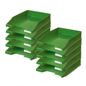 HAN 1027-X-05, corbeille &agrave; courrier KLASSIK, moderne, &eacute;l&eacute;gante et de look haute brillance. Lot de 10 unit&eacute;s, vert (Smart Distribution Technologies GmbH, neuf)