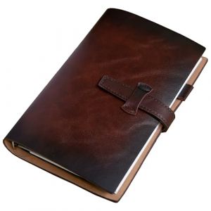 Adeerus Carnet de notes rechargeable A5 en cuir, journal en cuir r&eacute;utilisable, organiseur vintage avec classeur m&eacute;tallique &agrave; 6 anneaux, 120 pages lign&eacute;es et pochette (Brun caf&eacute;, A6) (Adeerus, neuf)