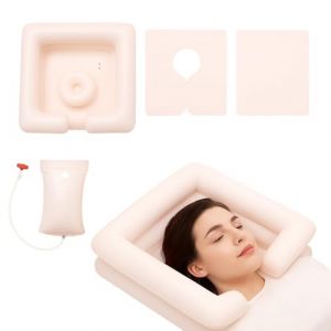 Bac Shampoing Pliable, Ensemble Cinq Bacs Mobiles avec Tuyau D'&eacute;vacuation, PVC Bac Shampoing Portable pour Personnes Alit&eacute;es, Outil Lavage des Cheveux pour Femmes Enceintes, Salons Coiffure (cloudsesh, neuf)