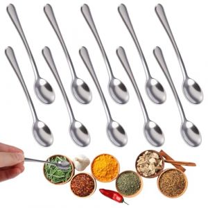 Lot de 10 Petites Cuill&egrave;res En Acier Inoxydable Pour Pots &agrave; &Eacute;pices, 7,5 x 1,6 cm Mini Cuill&egrave;res &agrave; Condiments Mignonnes, Petite Cuillere, Petite Cuillere A Cafe, pour Sel, Sucre, Miel, &Eacute;pices (ruifankai, neuf)