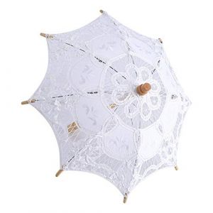 Parapluie En Dentelle &eacute;l&eacute;gante Pour Mari&eacute;e Vintage Parasol Brod&eacute; D&eacute;coratif Accessoire Id&eacute;al Pour Photographie Et D&eacute;coration De F&ecirc;te De Mariage (S-Blanc) (yafaa, neuf)