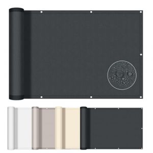 AXT SHADE Brise Vue Balcon 90x600cm Imperméable Cache Vue Balcon Protection UV Opaque Résistant aux Contre Vent avec Trous pour Exterieur Terrasse-Anthracite (Vanilla Home, neuf)