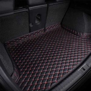 Tapis Coffre Voiture pour Ren-Ault Grand Scenic IV 2016-2023, Cuir Tapis Coffre Protection Chargement Doublure Accessoires,B/Black-RedBeige (EuroStyle Living, neuf)