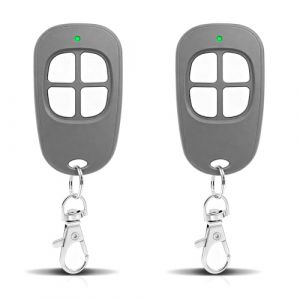 SCS Sentinel Lot de 2 télécommandes 4 canaux 433,92 MHz pour portail et garage, télécommande Sentinel compatible avec AAM0085, sûre, durable et facile à programmer, gris (hcjs, neuf)