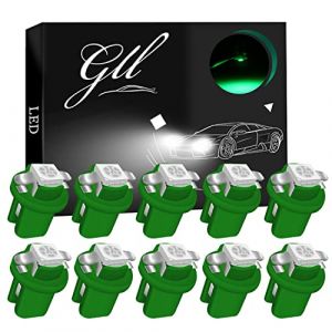 GLL Grandview 10pcs LED T5 Vert Ampoules LED B8.5 Tableau de Bord Ampoules 1-5050-SMD pour Voiture Tableau de Bord Compteur de Vitesse Instrument Gauge Cluster Voyant (Grand-View, neuf)