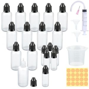 Nenull 18 Pièces Fiole e Liquide-12 x 50ml Plastique Liquide Bouteilles 6 x10ml Flacon Vide Flacon e Liquide, Flacon Compte Gouttes,DIY e Liquide,Flacon Gradué avec Entonnoir Gobelet Gradué (quanjiangyan trading, neuf)