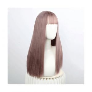 Perruques de soins capillaires Longue perruque droite avec frange gris ombre ombre long ombre perruque synthétique naturel silhoux raide raide perruques de cheveux naturels perruques naturelles (石家庄精程贸易商行, neuf)