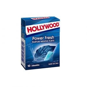 Chewing gum Powerfresh sans sucre HOLLYWOOD - 20 x 10 drag&eacute;es (Wine And More, neuf)