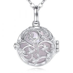 EUDORA Harmony Ball Collier Bola de Grossesse pour Femme Enceinte, Collier Arbre de Vie Pendentif bola Mexicain pour Femme, Cadeau pour Future mère Bijoux, chaîne 114 cm + 76cm (EUDORA Harmony Ball, neuf)