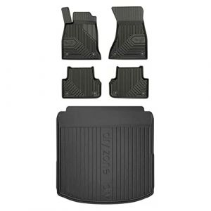 MOTOS Kit de tapis de voiture et de tapis de coffre en caoutchouc pour Audi A4 B9 2015-2023 Améliorez votre confort de voyage avec tapis antidérapant voiture 3D- Tapis de sol voiture tous temps, prote (MOTOS EU, neuf)