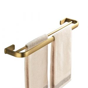 Flybath Barre Porte-Serviette Double Laiton Salle de Bain Support de Serviette Mural, 57 cm / 22,44 Pouces, Bronze Brossé (Flybathroom, neuf)